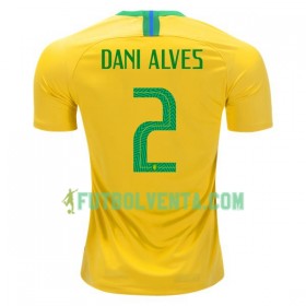 Camiseta de fútbol Brasil Dani Alves 2 1ª equipación Mundial 2018